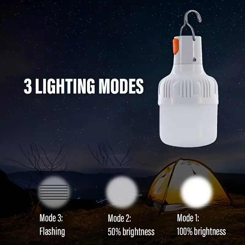 Lampara LED Recargable y Graduable para Camping