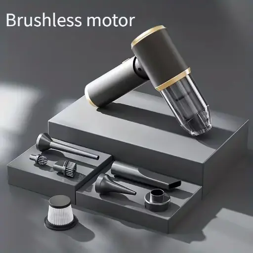 [AspiNeg] Aspiradora manual recargable, color negro / dorado