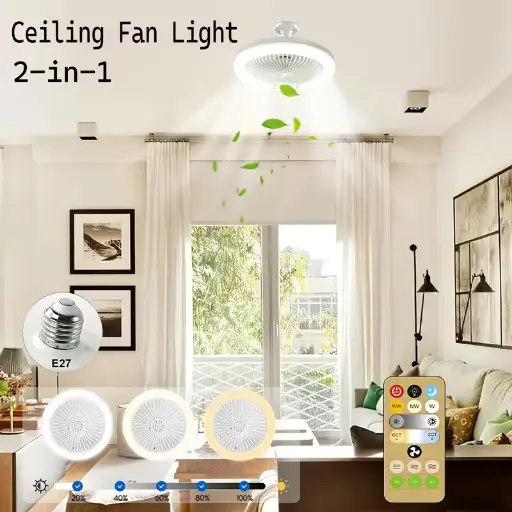 [VentTech] Ventilador de techo para habitacion color blanco